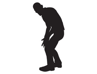 ZOMBIE SILHOUETTE WHITE BACKGROUND