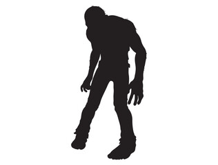 ZOMBIE SILHOUETTE WHITE BACKGROUND