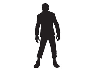 ZOMBIE SILHOUETTE WHITE BACKGROUND