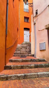 Streets of the world capital of perfumery Grasse, Provence, Alps, Cote d'Azur France February 26, 2025. High quality 4k footage