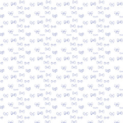 background with purple ribbon bow sticker with clear lines and minimalist style.