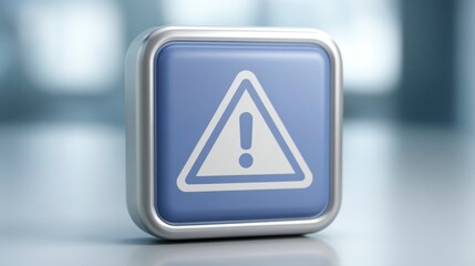 Warning Sign with Exclamation Mark Alert Icon for Safety Caution and Notification Design