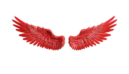 Obraz premium Red Wings isolated on transparent background, Wings PNG 