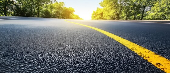 Fototapeta premium Empty road in a sunny park
