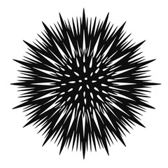 Obraz premium Stylized Black Sea Urchin Silhouette with Spines and Small Spots Illustration