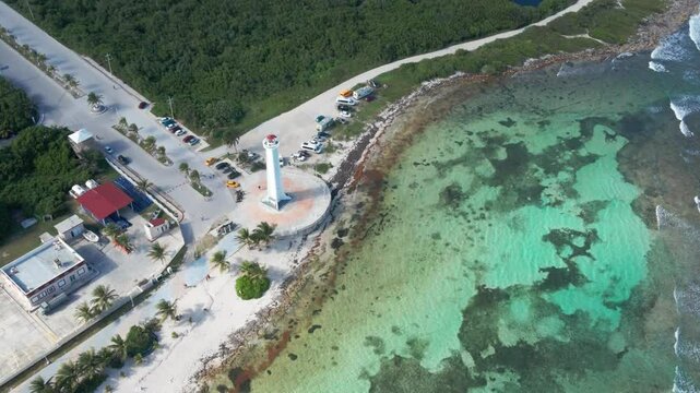 mahahual pier and lighthouse Mexico