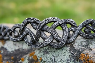 patterns Viking metalwork with interwoven knot