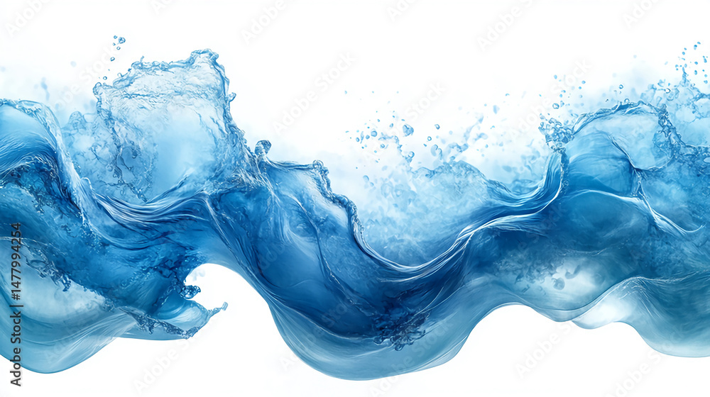 Poster abstract blue water wave background design element for graphic design and digital art projects use, 
