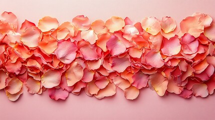Rose petals arranged in gradient
