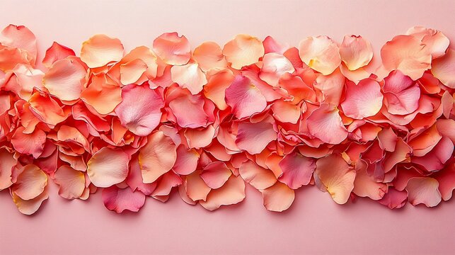 Rose petals arranged in gradient