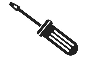 Isolated Black Screwdriver Illustrates Hand Tool for Construction, Mechanical Work, and Home Improvement