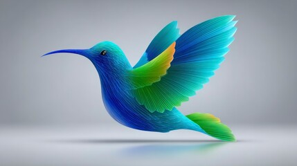 Obraz premium Vibrant Hummingbird in Flight A Stunning Display of Color and Grace for Nature and Wildlife En