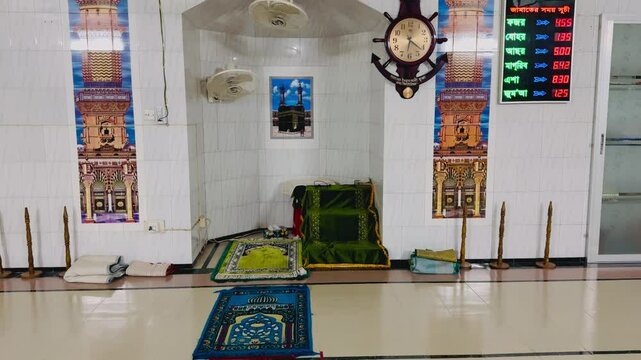 The Quiet Prayer Area (Musalla) Inside a Mosque or Office