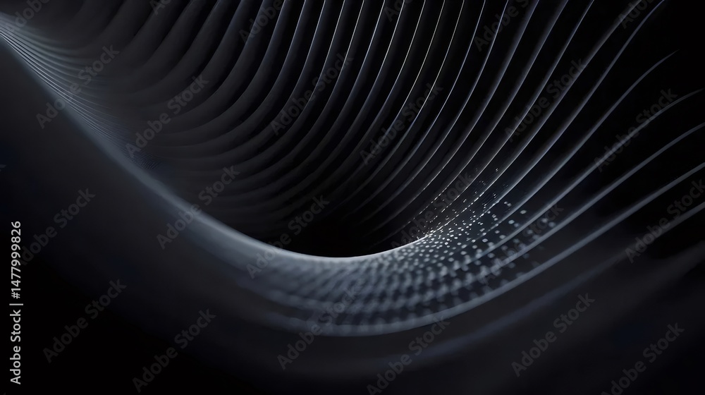 Aufkleber abstract metallic gray wave background with modern curves and lines texture