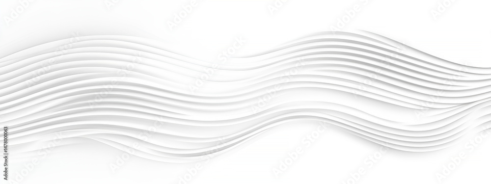 Poster elegant wave design of architectural lines and shadow in bright white composition