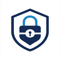  Digital Security Logo with Lock Symbol Vector Silhouette