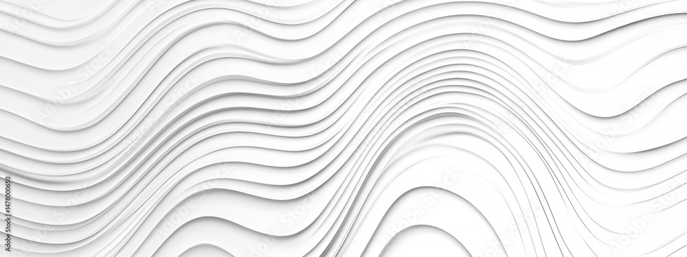 Poster abstract white wavy background with dimensional texture and shadow for modern design