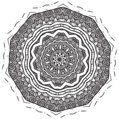 Beautiful creative mandala floral decorative element coloring book page