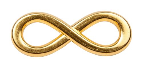 PNG Golden infinity symbol metallic lustrous design