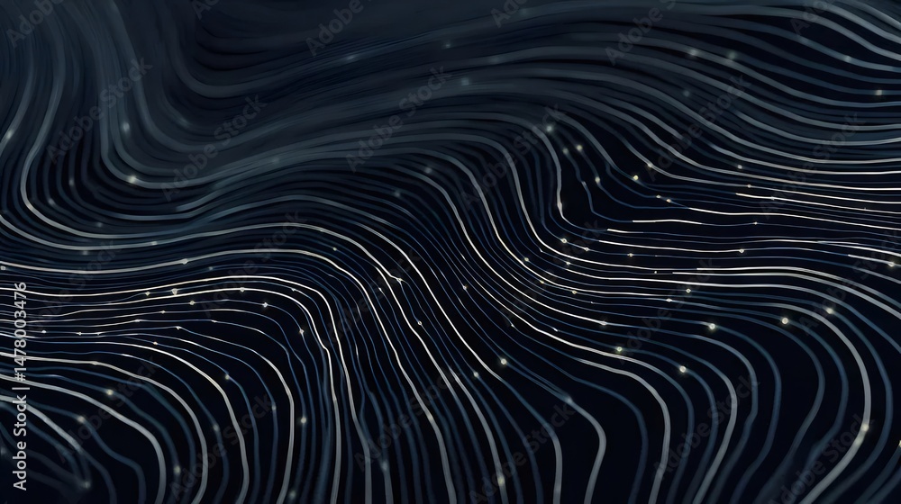 Poster elegant abstract background with flowing blue and white lines forming wave patterns