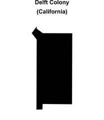 Delft Colony (California) blank outline map