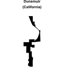 Dunsmuir (California) blank outline map