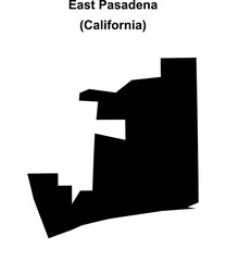 East Pasadena (California) blank outline map