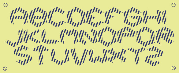 hexagon lettering alphabet diagonal lines