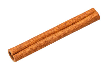 PNG Close-up of single cinnamon stick isolated on white surface