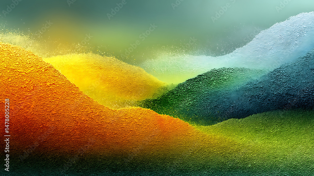 Poster abstract multicolored mountain range with granular texture and gradient effect background for creati