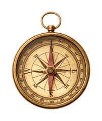 PNG Vintage brass compass with classic design and antique finish