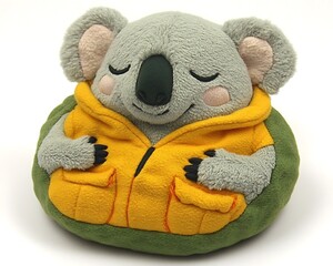 Koala plush, wearing jacket
