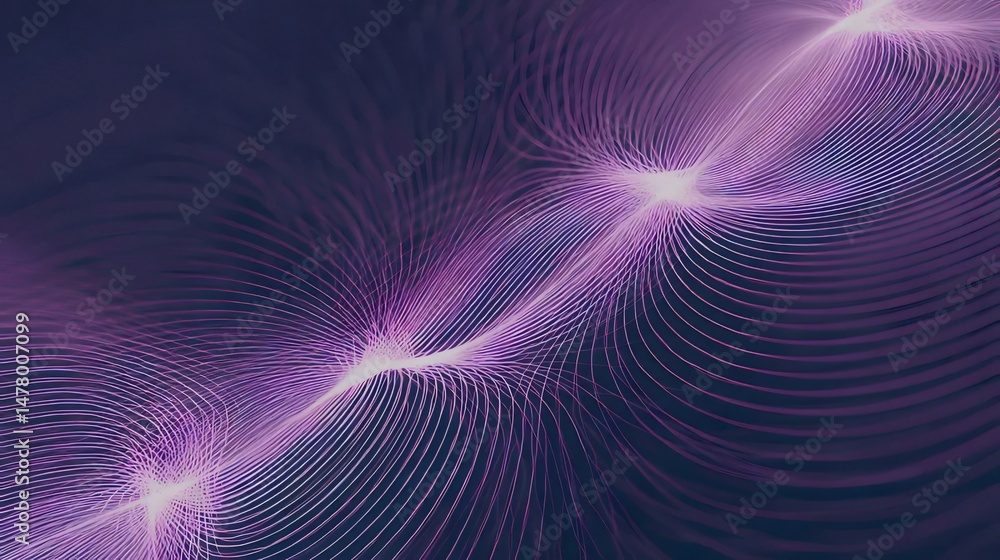 Poster wavy purple abstract background with swirling lines and digital pattern for modern graphic design