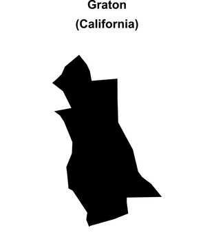 Graton (California) blank outline map