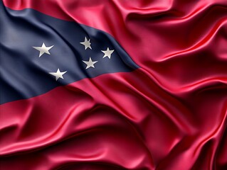 Flag of Samoa, flowing, vibrant colors
