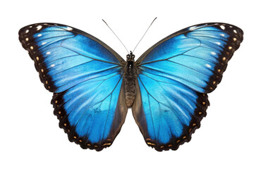 PNG Vibrant blue butterfly with detailed wing patterns and delicate antennae