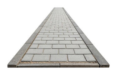PNG Long concrete sidewalk perspective view with symmetrical paved pattern
