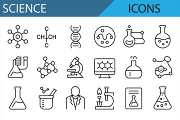 Science icon set for educational and research projects