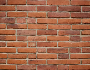 Obraz premium brick wall background with copy text space, Old red brick wall background, wide panorama of masonry.