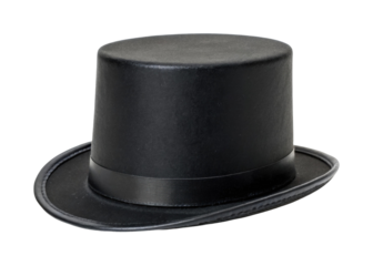 PNG Classic black top hat with elegant ribbon detail