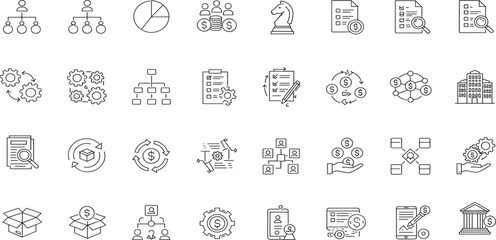 Business Architecture Line Editable Icons set. Vector illustration in modern thin line style of business related icons