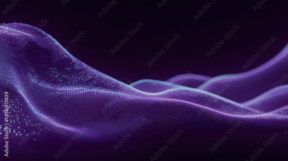 Poster vibrant purple abstract background with flowing waves and a soft gradient creating a modern and dyna