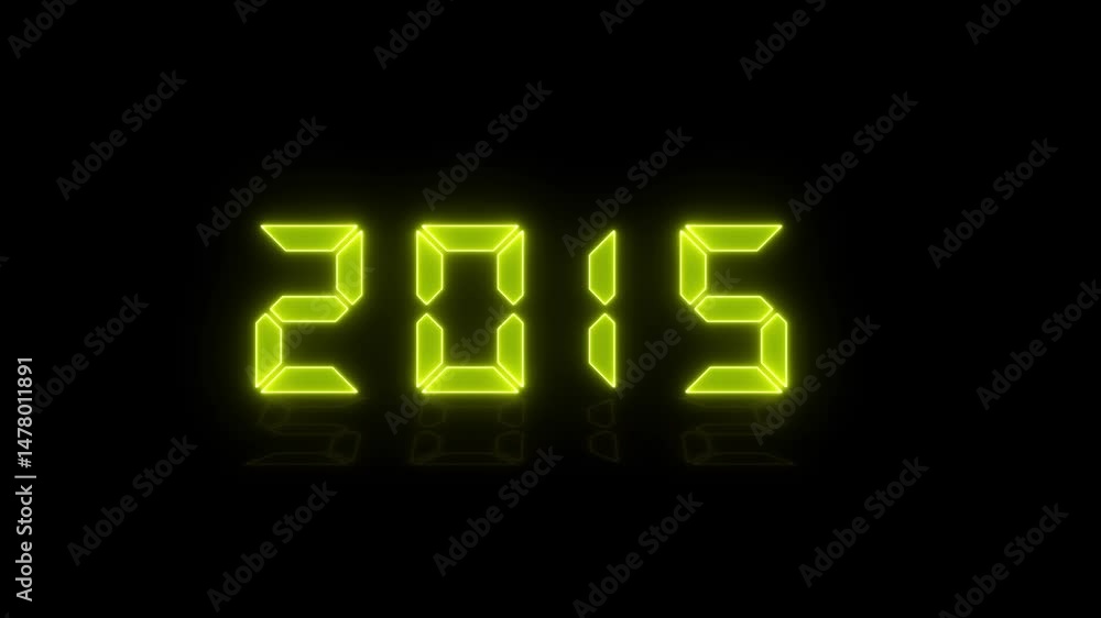 Poster looping neon glow effect 2026 new year icons video animation of an led display in pink with the cont