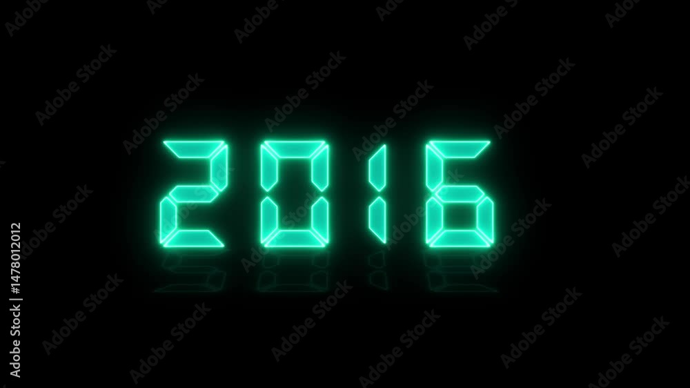 Poster looping neon glow effect 2027 new year icons video animation of an led display in pink with the cont