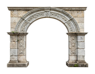 Obraz premium PNG Ornate stone arch with intricate carvings and pillars