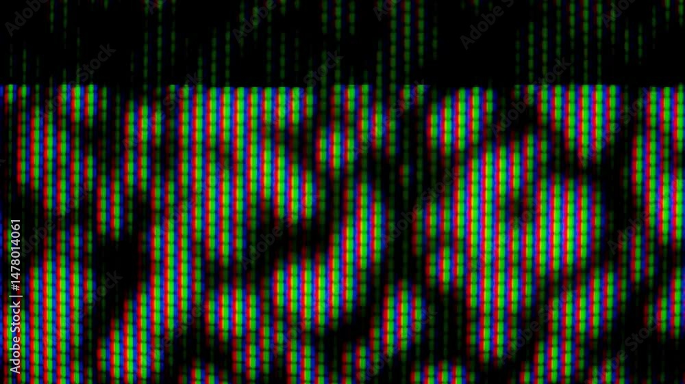 Poster magnified view of rgb pixels on a modern display screen