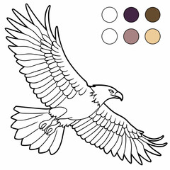 vector illustration of a bird coloring page