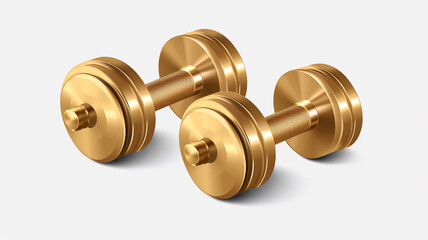 3 d rendering of two white dumbbells isolated on white background