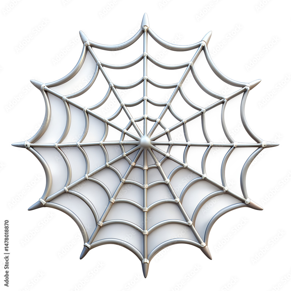 Poster spider web 3d rendering isolated on white background