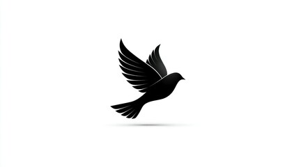 Obraz premium Silhouette of a Bird in Flight Minimalist Design for Freedom Spirituality and Nature Themes